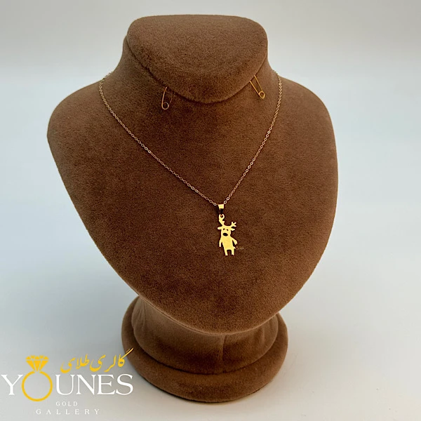 آویز گوزن مینیمال طلا لیزری